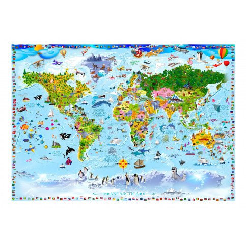 Papier peint - World Map for Kids 