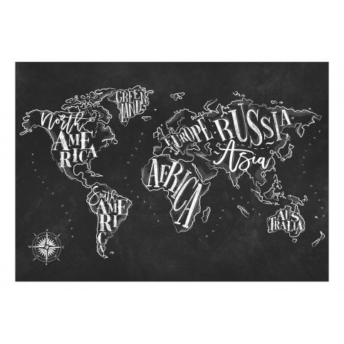 Papier peint adhésif - Retro Continents (Black) 