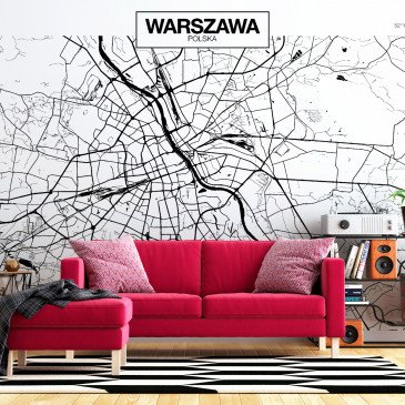 Papier peint adhésif - Warsaw Map 