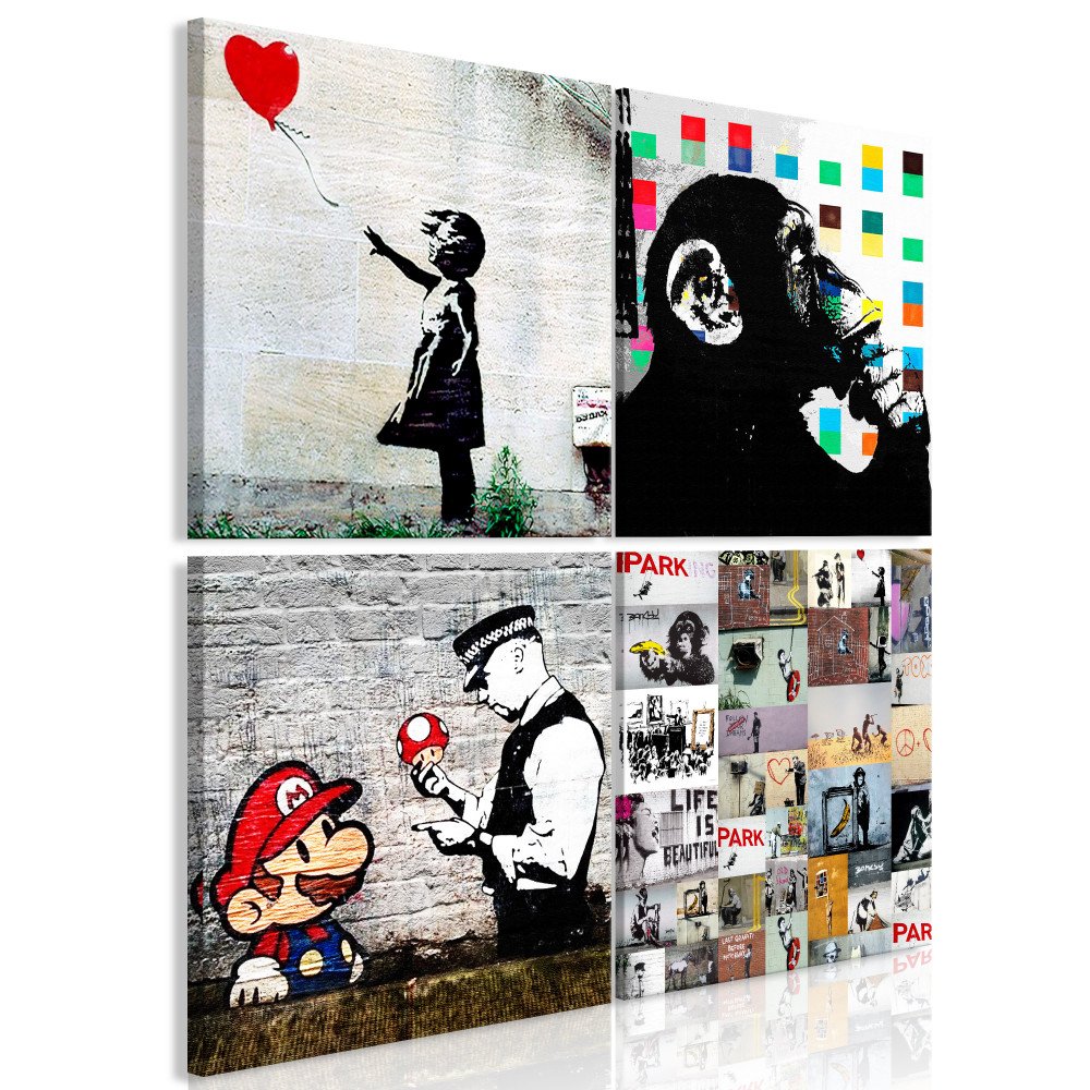 Tableau - Banksy Collage (4 Parts) 