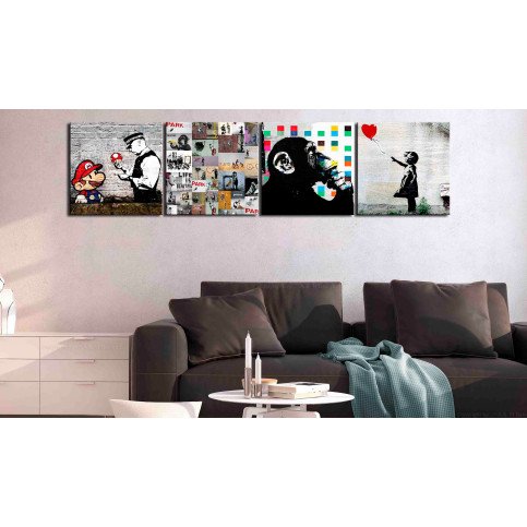 Tableau - Banksy Collage (4 Parts) 