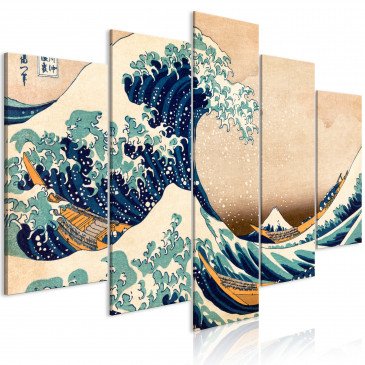 Tableau - The Great Wave off Kanagawa (5 Parts) Wide 