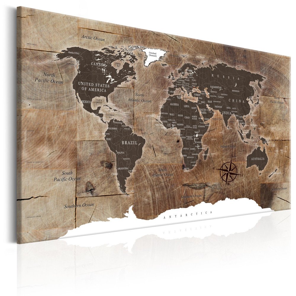 Tableau - World Map: Wooden Mosaic 