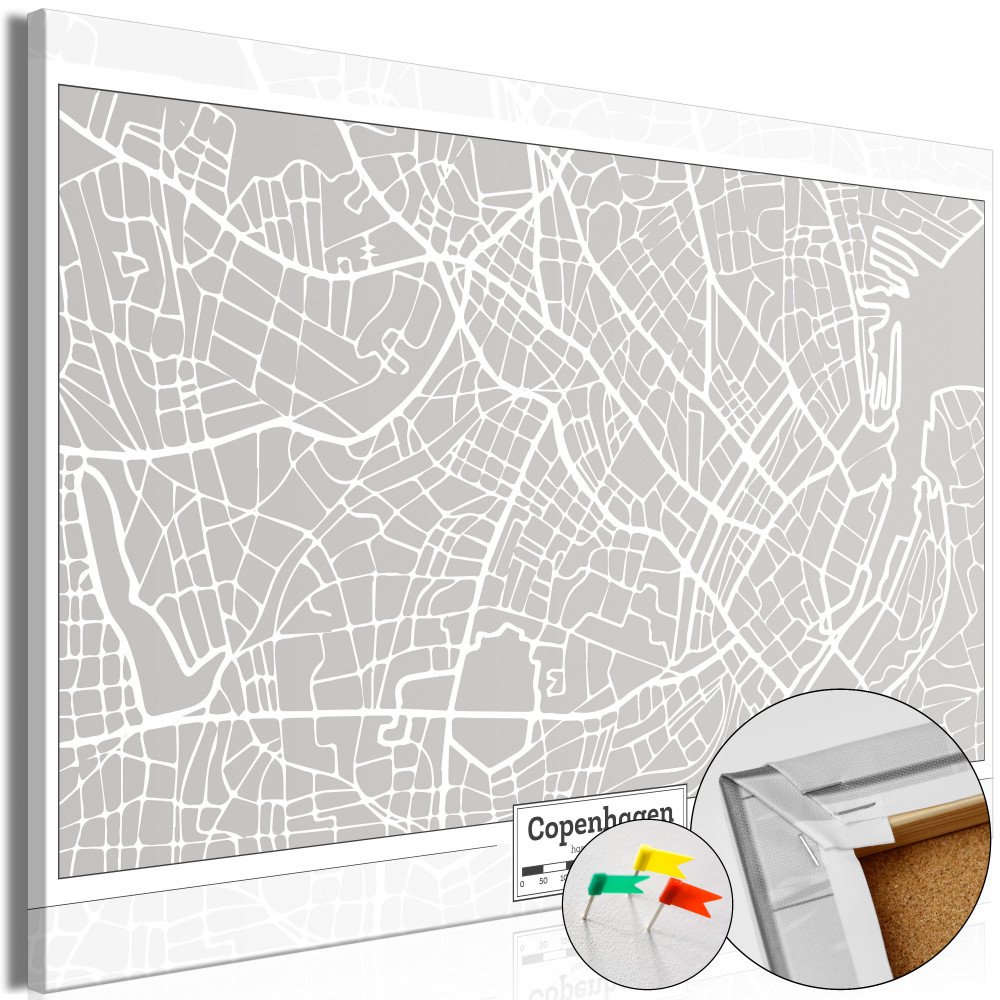 Tableau en liège - Capital of Denmark [Cork Map] 