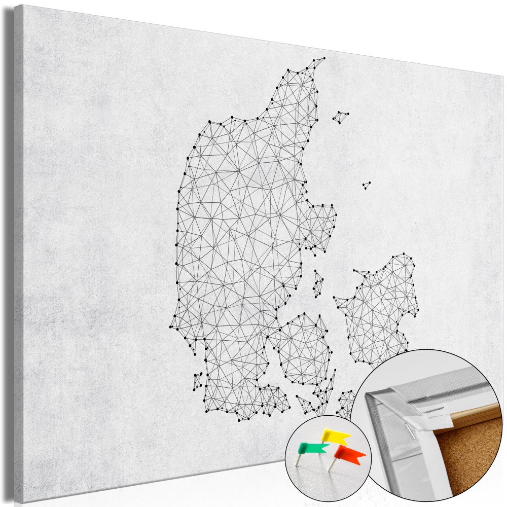 Tableau en liège - Geometric Land [Cork Map] 