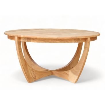 Table Basse Ronde en Bois Massif Style Scandinave Floki