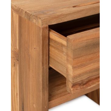 Table de chevet EROSI en Bois de Teck Naturel Recyclé