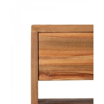 Table de chevet EROSI en Bois de Teck Naturel Recyclé