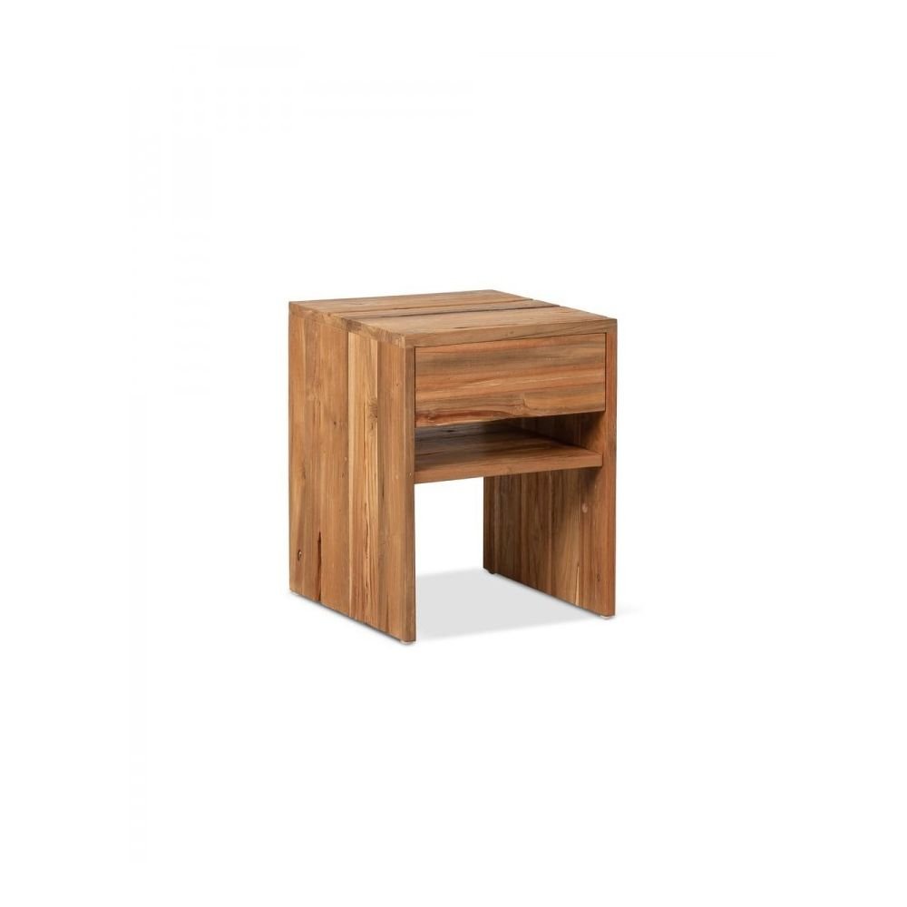 Table de chevet EROSI en Bois de Teck Naturel Recyclé