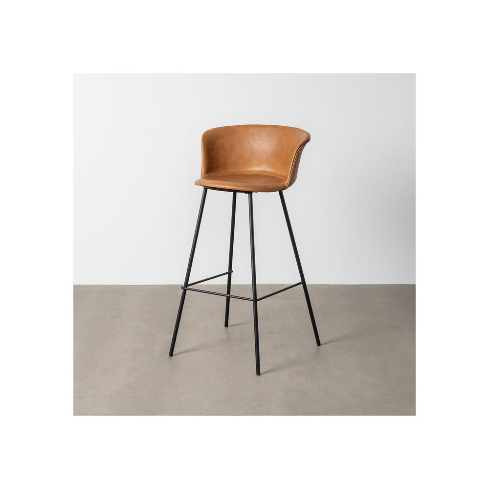 Tabouret en Cuir en Métal à Chameaux / Comparaison 44.50 X 48,50 X 93,50 Cm 