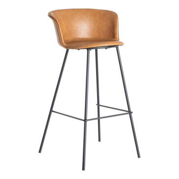 Tabouret en Cuir en Métal à Chameaux / Comparaison 44.50 X 48,50 X 93,50 Cm 