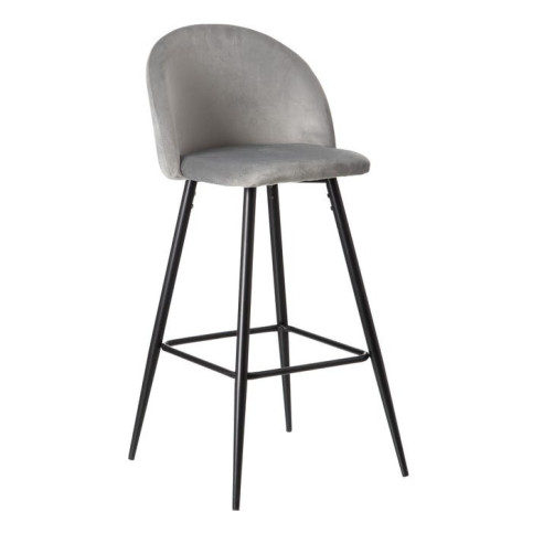 Tabouret Haut Gris Tissu-Métal Salon 40,20 X 48,20 X 102 Cm 