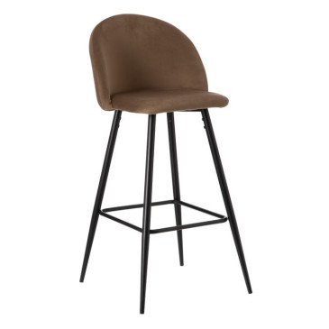 Tabouret Haut Marron Tissu-Métal Salon 40,20 X 48,20 X 102 C 