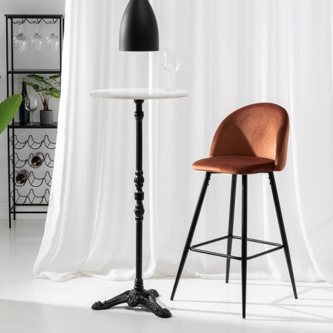 Tabouret Haut Tuile Tissu-Métal Salon 40,20 X 48,20 X 102 Cm 