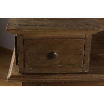 Comptoir Bar Style Industriel Glacière Bois Massif Clair 180cm