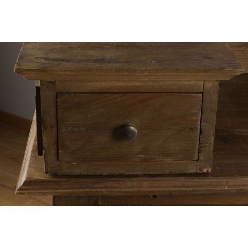 Comptoir Bar Style Industriel Glacière Bois Massif Clair 180cm