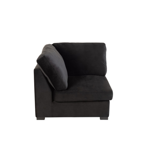 Fauteuil Coin Velours Noir 