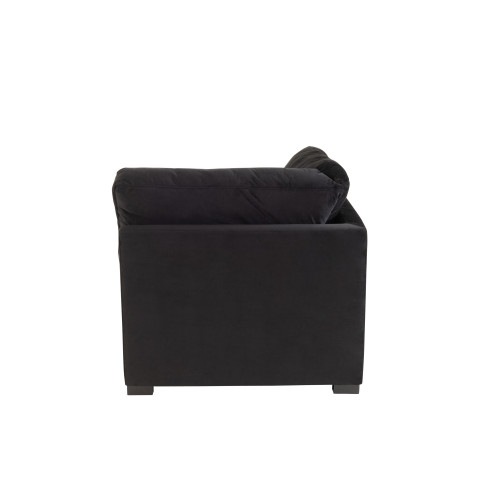 Fauteuil Coin Velours Noir 