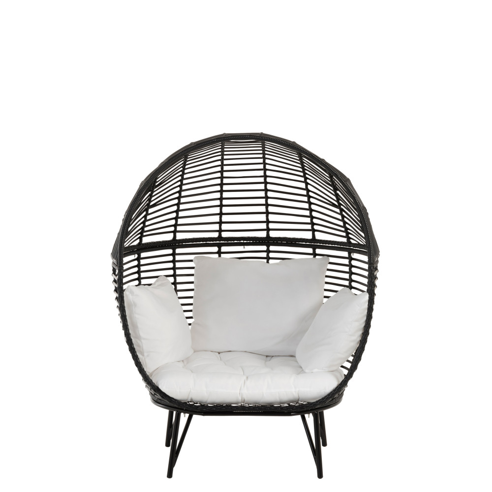 Chaise Lounge Ovale Acier Noir 