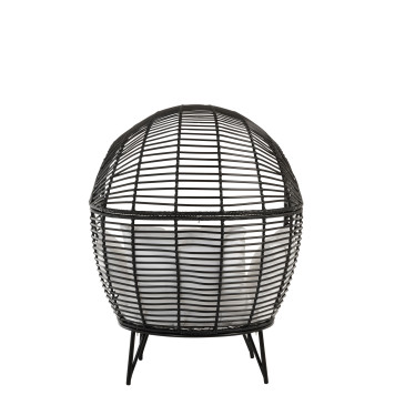 Chaise Lounge Ovale Acier Noir 