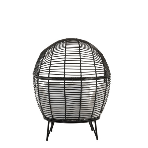 Chaise Lounge Ovale Acier Noir 