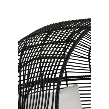 Chaise Lounge Ovale Acier Noir 