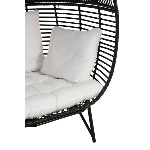 Chaise Lounge Ovale Acier Noir 