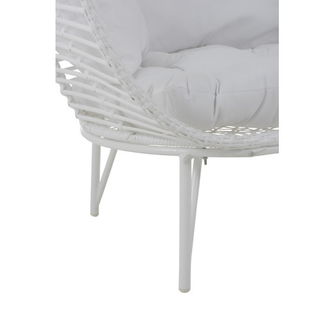 Chaise Lounge Ovale Acier Blanc 