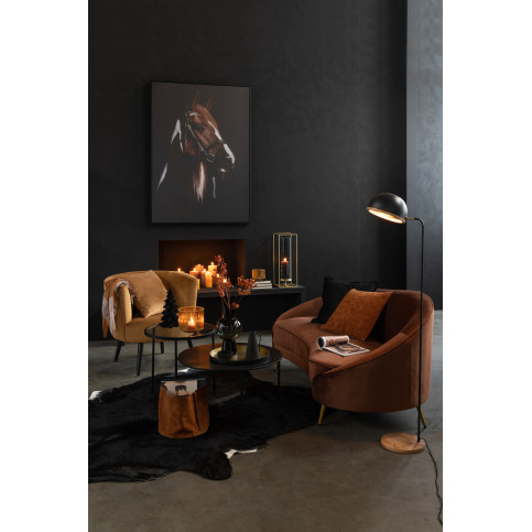 Sofa Elisabeth Textile/Metal Marron 