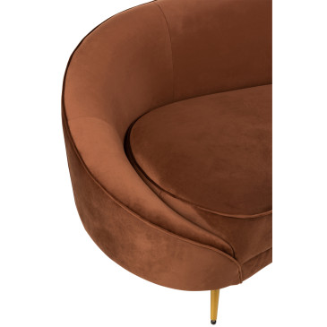 Sofa Elisabeth Textile/Metal Marron 