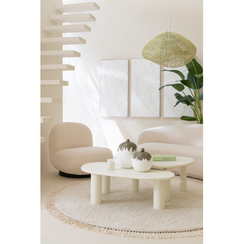 Sofa Neige Bois Peuplier/Mousse Blanc 