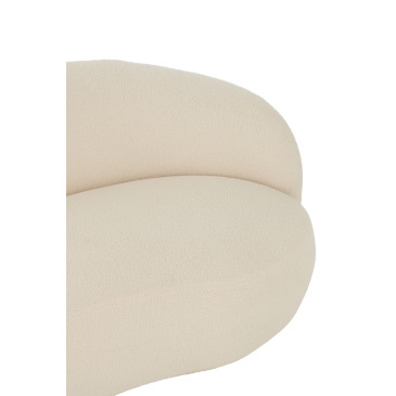 Sofa Neige Bois Peuplier/Mousse Blanc 