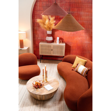 Sofa Neige Bois de Peuplier/Mousse Orange 