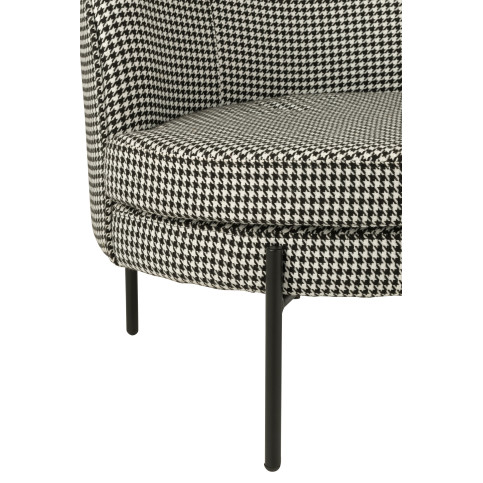 Fauteuil Pied-de-Poule Fer Noir/Blanc 