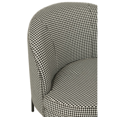 Fauteuil Pied-de-Poule Fer Noir/Blanc 