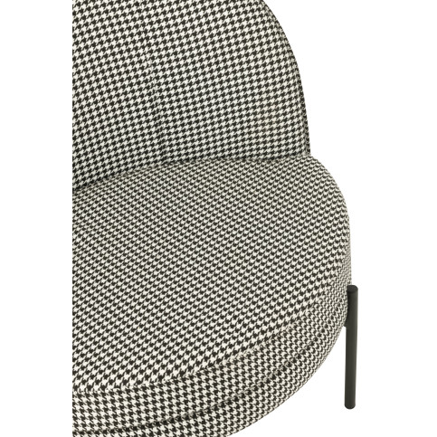 Fauteuil Pied-de-Poule Fer Noir/Blanc 