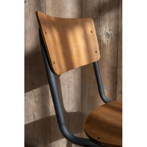 Chaise Bois/Metal Marron 