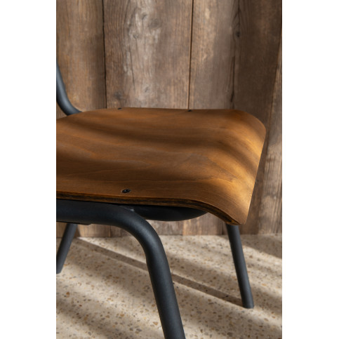 Chaise Bois/Metal Marron 