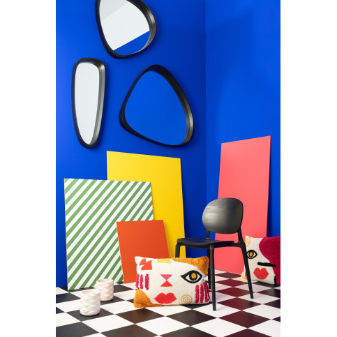 Chaise Basic Polyester/Vernis Noir 