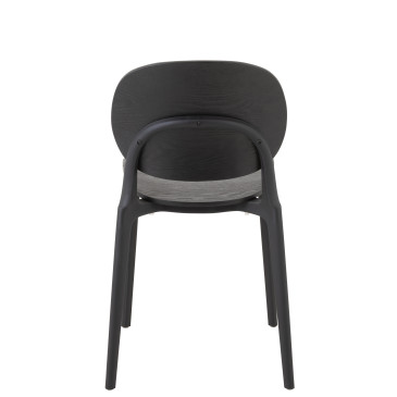 Chaise Basic Polyester/Vernis Noir 
