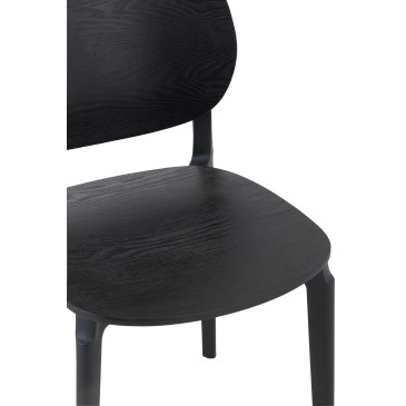 Chaise Basic Polyester/Vernis Noir 