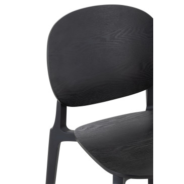 Chaise Basic Polyester/Vernis Noir 