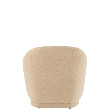 Pouf Teddy Bouclé Beige Chaud 