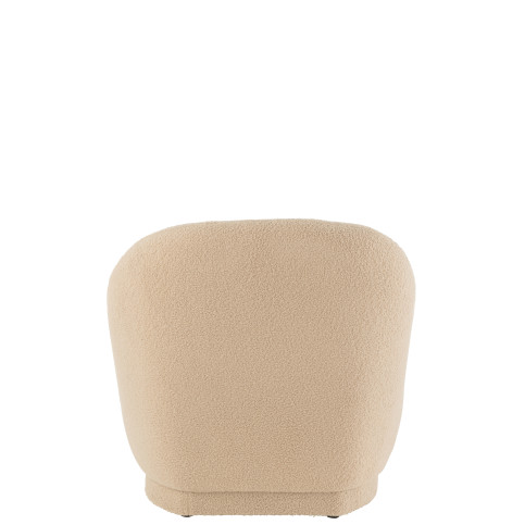 Pouf Teddy Bouclé Beige Chaud 