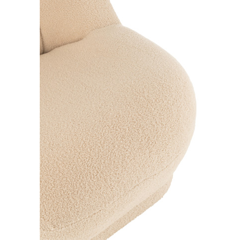 Pouf Teddy Bouclé Beige Chaud 