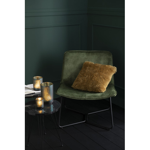 Chaise Lounge Isabel Metal/Textile Vert 