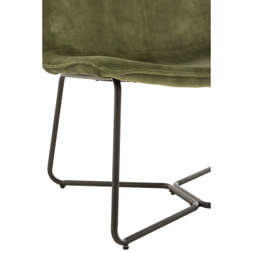 Chaise Lounge Isabel Metal/Textile Vert 