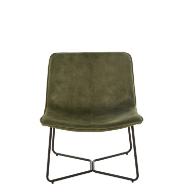 Chaise Lounge Isabel Metal/Textile Vert 