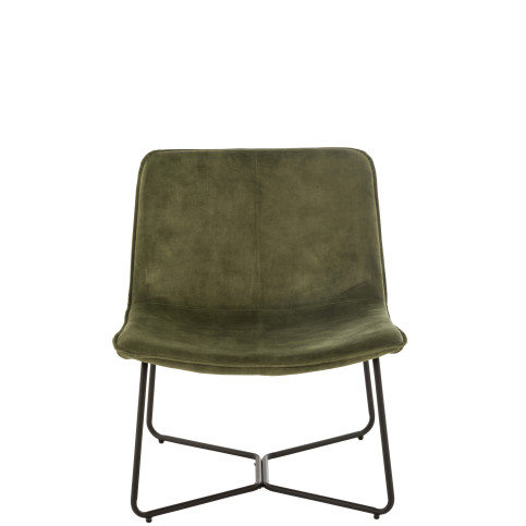Chaise Lounge Isabel Metal/Textile Vert 