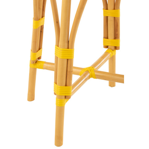 Tabouret Rotin Jaune/Blanc Large 